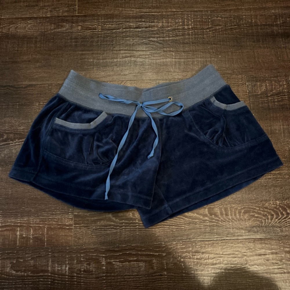 Women's Blue Velvet Shorts for Ballet class, Warmups Made in Japan